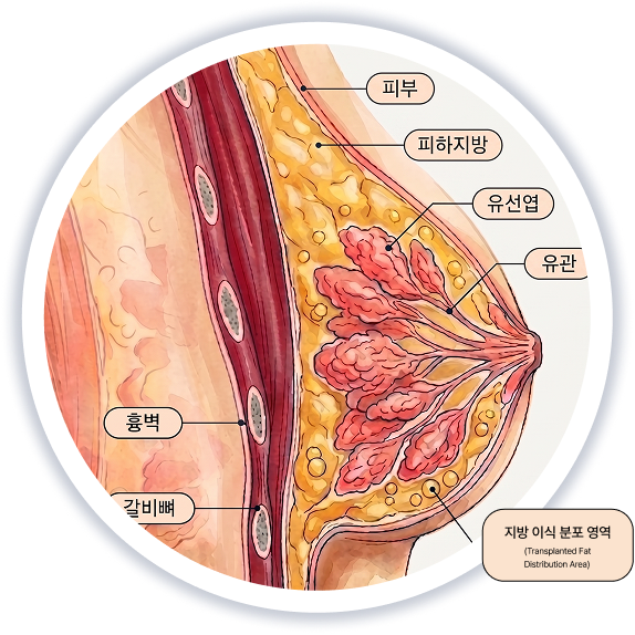 지방 이식 분포 영역(Transplanted Fat Distribution Area)